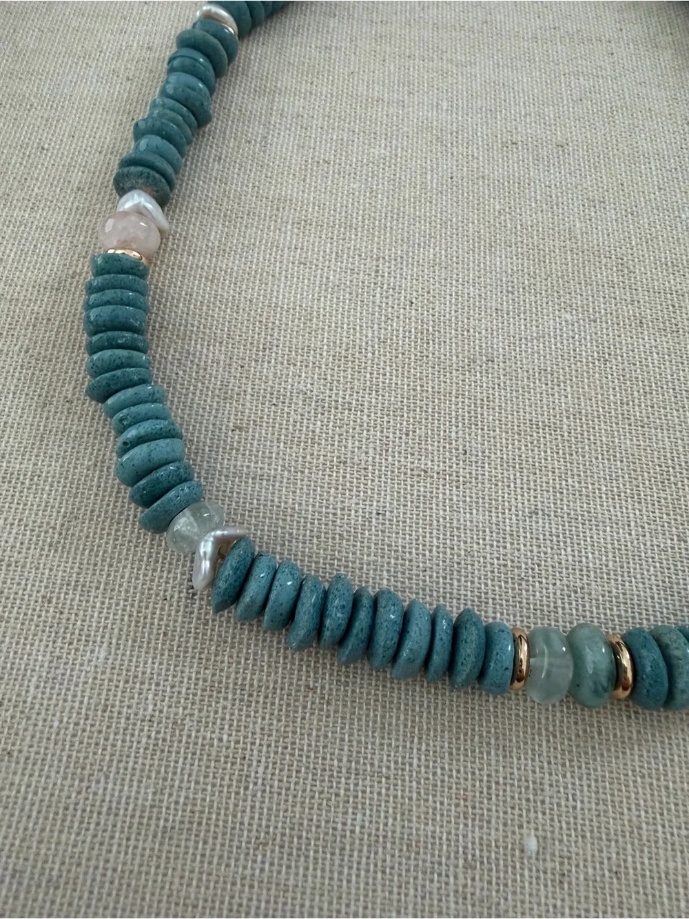 14k gold blue  stone and gold necklace 14k gold stamped